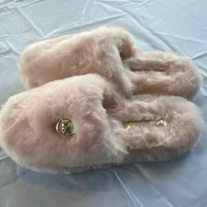 Michael Kors Fuzzy Pink Slippers